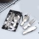 thumbnail image 5 of Stainless Steel Folding Utensil Set | Portable Tableware for Camping Picnic Outdoor | 4 Spoons + 1 Chopsticks + Storage Bag | Compact Lightweight | Durable Rust-Resistant | 6 Piece, 5 of 6