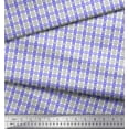 thumbnail image 1 of Soimoi Purple polyester Crepe Fabric Window Pane Check Print Fabric by the Yard 42 Inch Wide, 1 of 3