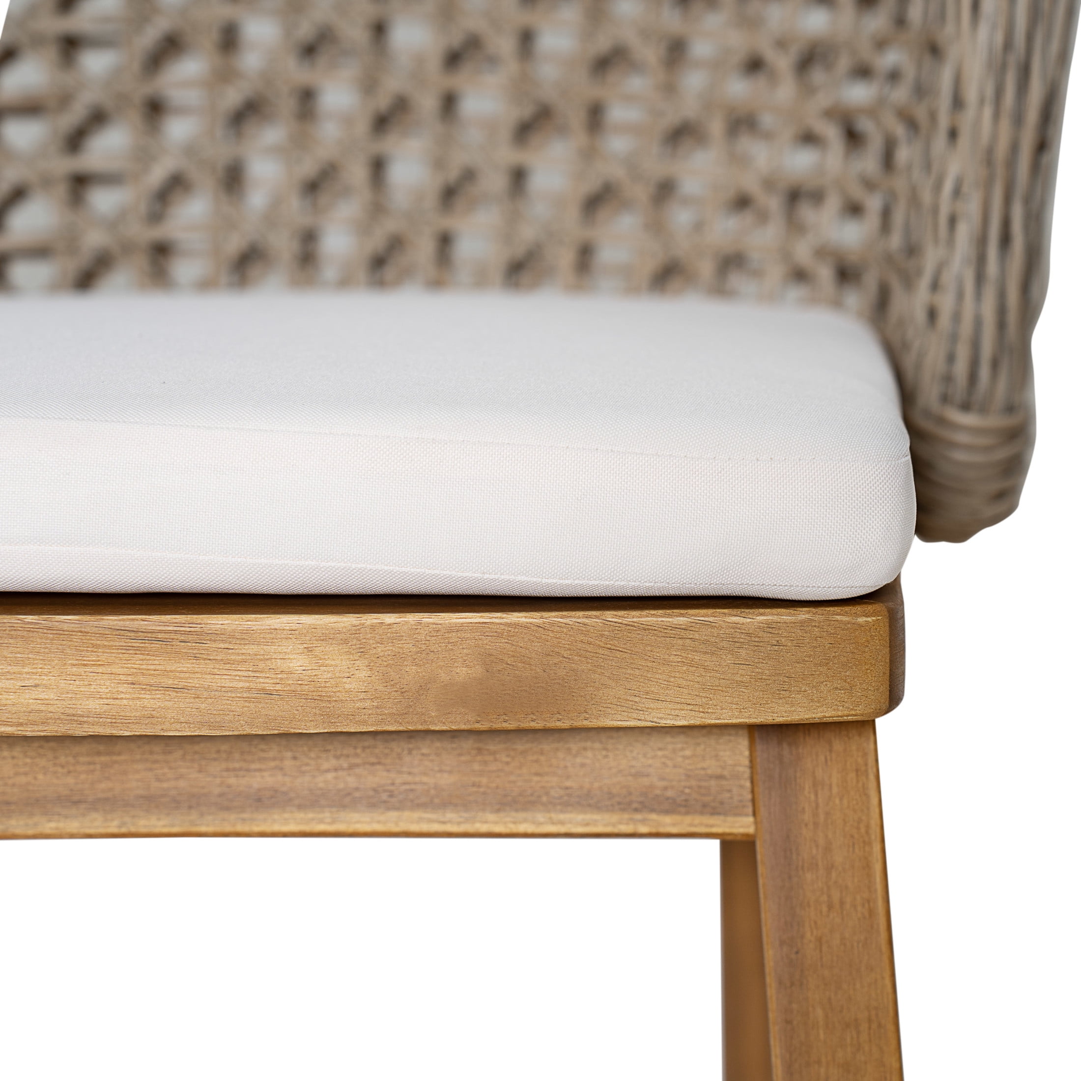 Christopher Knight Home Dome Outdoor Bar Stool Acacia Wood and Light Brown Wicker, Set of 2