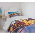 thumbnail image 4 of Ambesonne Urban Quilted Bedspread Set 2 Pcs, Bavaria Germany Bridge, Twin Size, Multicolor, 4 of 6