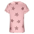 thumbnail image 5 of JINMGG Womens Tops,Women's Summer V-neck Casual Comfortable Star Print Lace Atmosphere Feeling Lace T-Shirt, 5 of 5