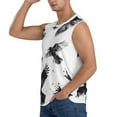 thumbnail image 3 of Balery Monochrome Flying Ravens Men's Sleeveless Muscle Shirts Workout Tank Top, Moisture Wicking, Odor Protection-3X-Large, 3 of 8