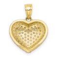 thumbnail image 3 of Finest Gold 10K Yellow Gold CZ Micro Pave Heart Pendant, 3 of 4