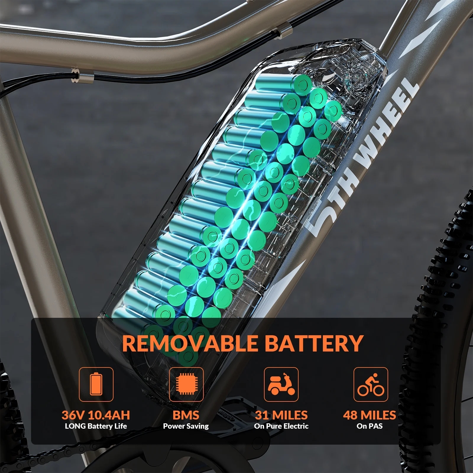 5th Wheel 26 in 500W Electric Bike for Adults photo 6
