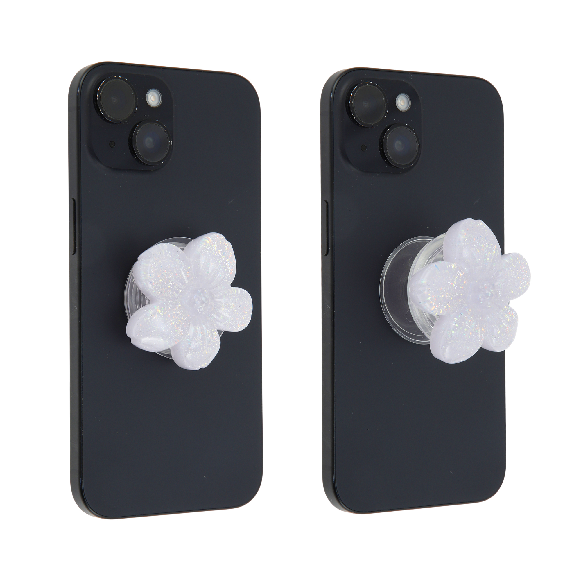 Unique Bargains Flower Morandi Glitter Phone Grip 1 Pc Purple