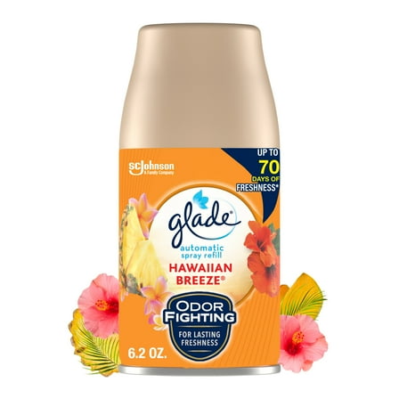 Glade Automatic Spray Refill 1 Count, Hawaiian Breeze, 6.2 oz. Total, Air Freshener
