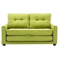 thumbnail image 2 of 59.4" Loveseat Sleeper, Folding Floor Sofa Couch with Side Pocket, Convertible Couch Bed wtih Backrests and Headboard for Small Space Living Room Office, Green, 2 of 9