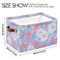 thumbnail image 4 of Yayeee Canvas Storage Basket with Handles for Shelves Fabric Bins Closet Organizer, Pink Daisy, 4 of 8