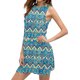 thumbnail image 5 of Vestido de Verano Casual de Mujer Impreso sin Mangas con Cuello en V Conjunto Superior, Imitación de Algodón Tirar Marco Suelto, 5 of 9