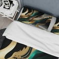 thumbnail image 4 of Designart "Agate in Green and Gold II" Modern Bedding Covert Set - Abstract Transitional Green Abstract Bed Set With 2 Shams, 4 of 6