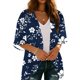 thumbnail image 4 of Xuyuer Spring Beach Cover-Up Cardigan - Women's 3/4 Sleeve Casual Shirt for Summer Seaside Outings, Resort Vacations, Breezy Seasonal Layering Top & Coastal Stroll Essentials, 4 of 7