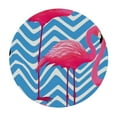 thumbnail image 2 of WYYP  Pink Flamingos Round Tablecloth,Cute Flamingo Blue Chevron Water Resistant Polyester Table Cloth Decorative Table Cover for Kitchen, Dining Desk,Party,Holiday White, 2 of 7