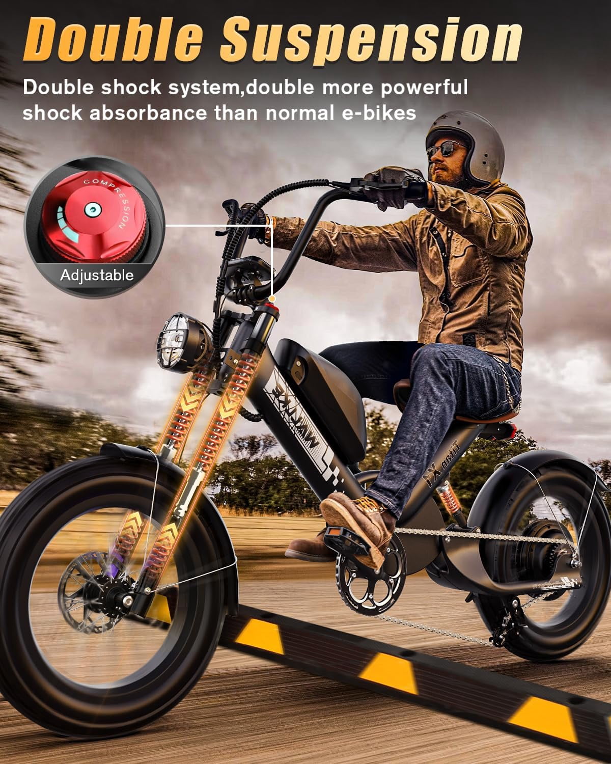 W WALLKE Titan X1 Carbon Fiber Frame Electric Bike, 30Ah Long Range Ebike for Adults, 3800W 40MPH Fast E Bike, 20"x5" Puncture-Proof Fat Tire