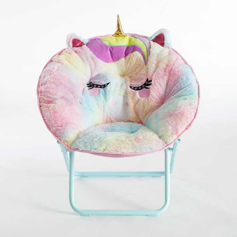 Heritage Club Rainbow Unicorn Saucer Chair - Foldable - Walmart.com