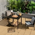 thumbnail image 2 of Costway 31'' Outdoor Fire Pit Dining Table Charcoal Wood Burning W/ Cooking BBQ Grate, 2 of 10