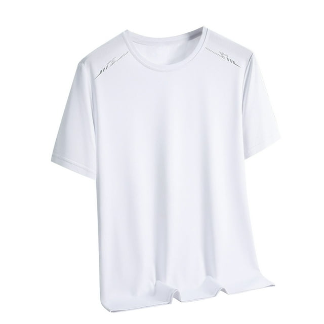 Camiseta Transpirable Delgada de los Hombres, Verano Suelto Ajuste Mitad de Manga Casual Top para el Aire Libre Y el Uso Diario, Camiseta de Moda Ligera