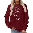 thumbnail image 2 of Chandail en Molleton d'Hiver pour Femmes Mode Festive Imprimé de Noël Col Rond Veste Bohème Vêtements d'Automne Surdimensionnés Vêtements d'Athlète pour Femmes Robes avec Cardigan Assorti Chandails en Molleton pour Femmes, 2 of 4