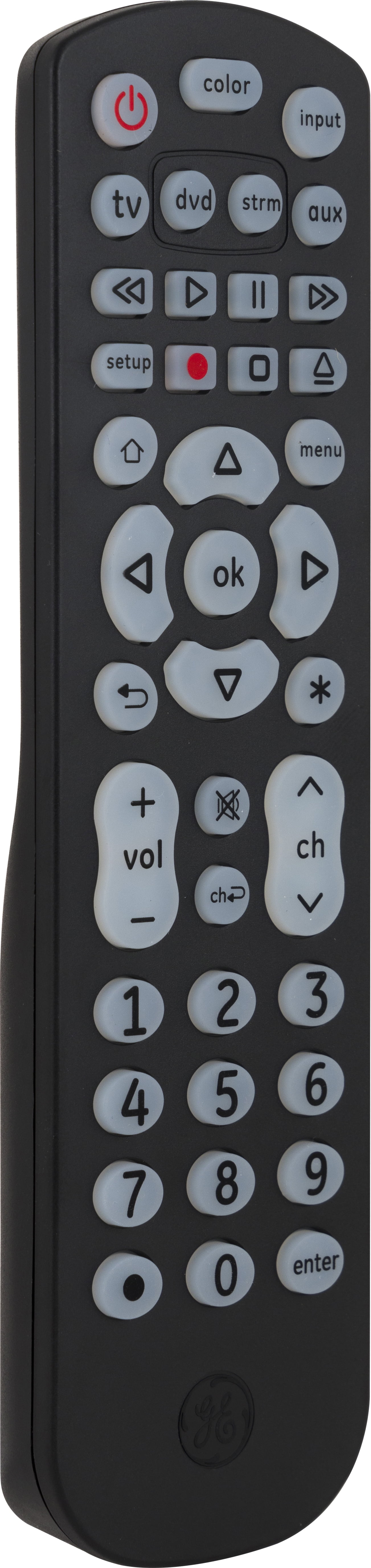 GE 4-Device Backlit Universal Remote Control, Color Select Backlight
