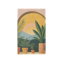 Yayeee Blank Wall Plate Cover 1-Gang 4.5"x2.7" Home Unused Decorative Outlet, Boho Plants