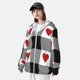 thumbnail image 3 of Balery Heart Black Buffalo Plaid Gingham Sudadera ligera de manga larga con capucha y protección solar UPF 50+ para hombre y mujer, ideal para pesca y running-X-Large, 3 of 7