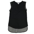 thumbnail image 1 of bar III Womens Mesh-Inset Embellished T-Shirt, Black, Small, 1 of 2
