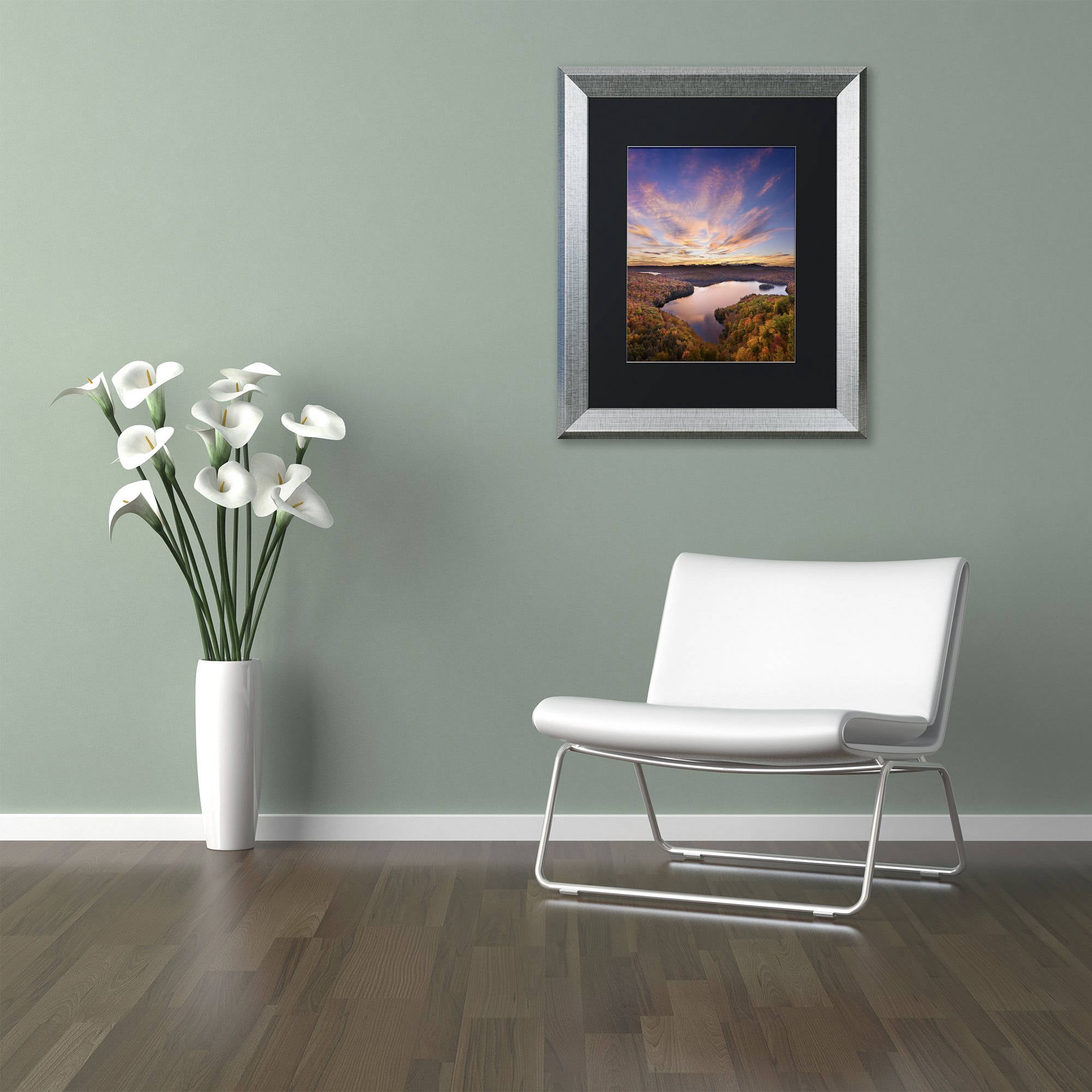 Trademark Fine Art "View from the Ledge" Canvas Art by Michael Blanchette Photography Black Matte, Silver Frame