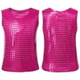 thumbnail image 2 of Girls Shirts Boys Casual Sequin Glitter Party Carnival Gown Sleeveless Vest Cute Top for Girls Size 4-5T, 2 of 5