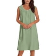 thumbnail image 4 of BUIGTTKLOP Nightgowns for Women Tank Sleeveless Night Gowns Lace Button Sleep Dress House Dress with Pockets, 4 of 6