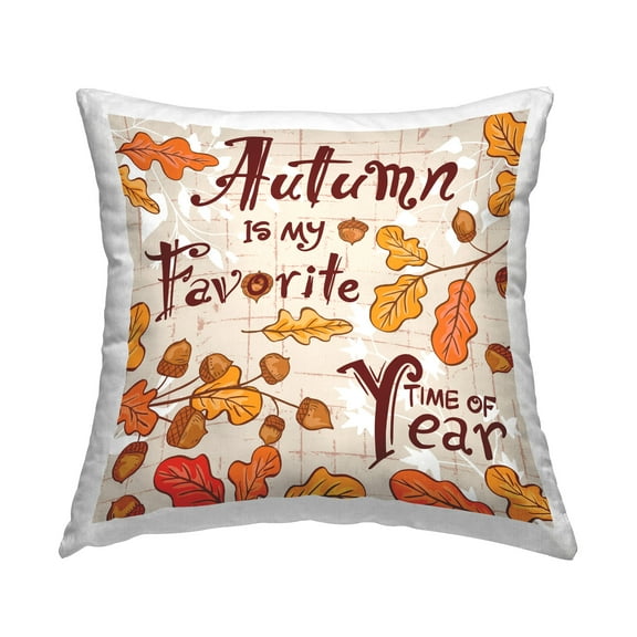 Stupell Industries Autumnal Leaf Pattern Decorative Printed Throw Pillow Design by Diane Labombarbe