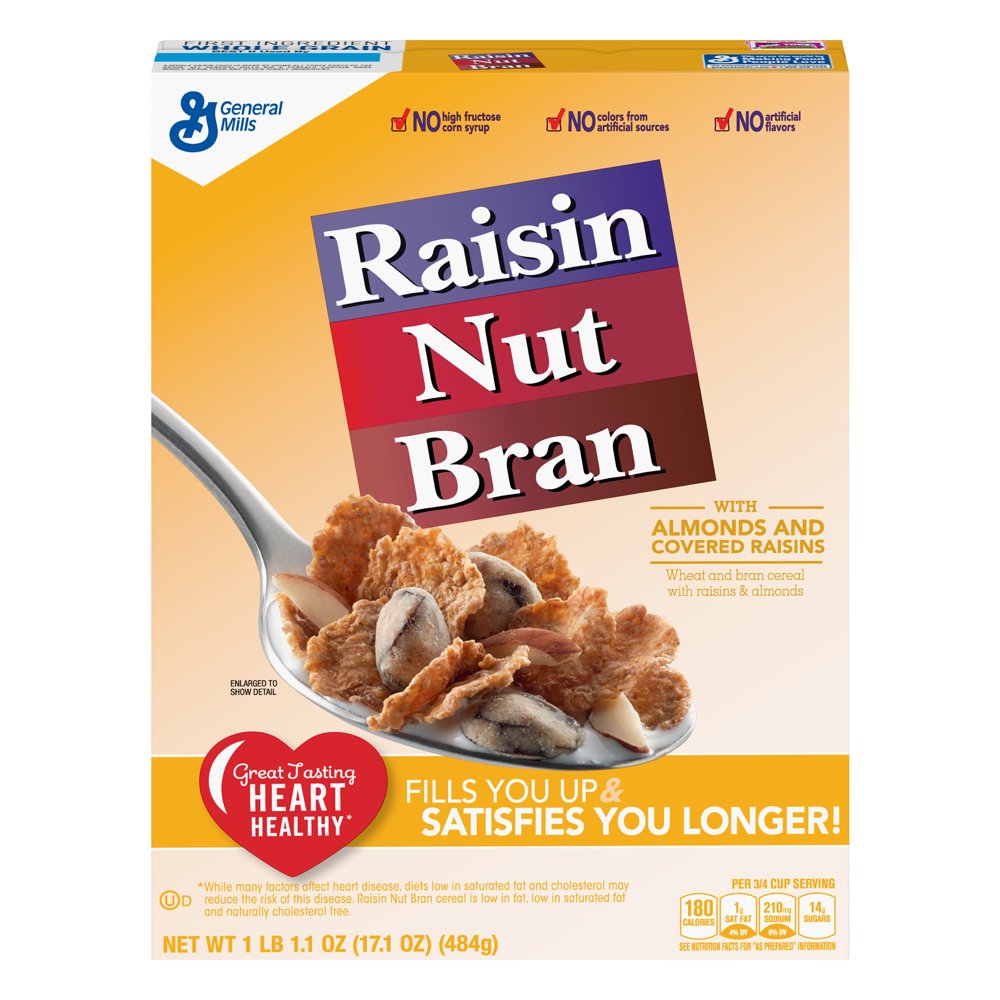 Raisin Nut Bran Breakfast Cereal, 17.1 oz Box