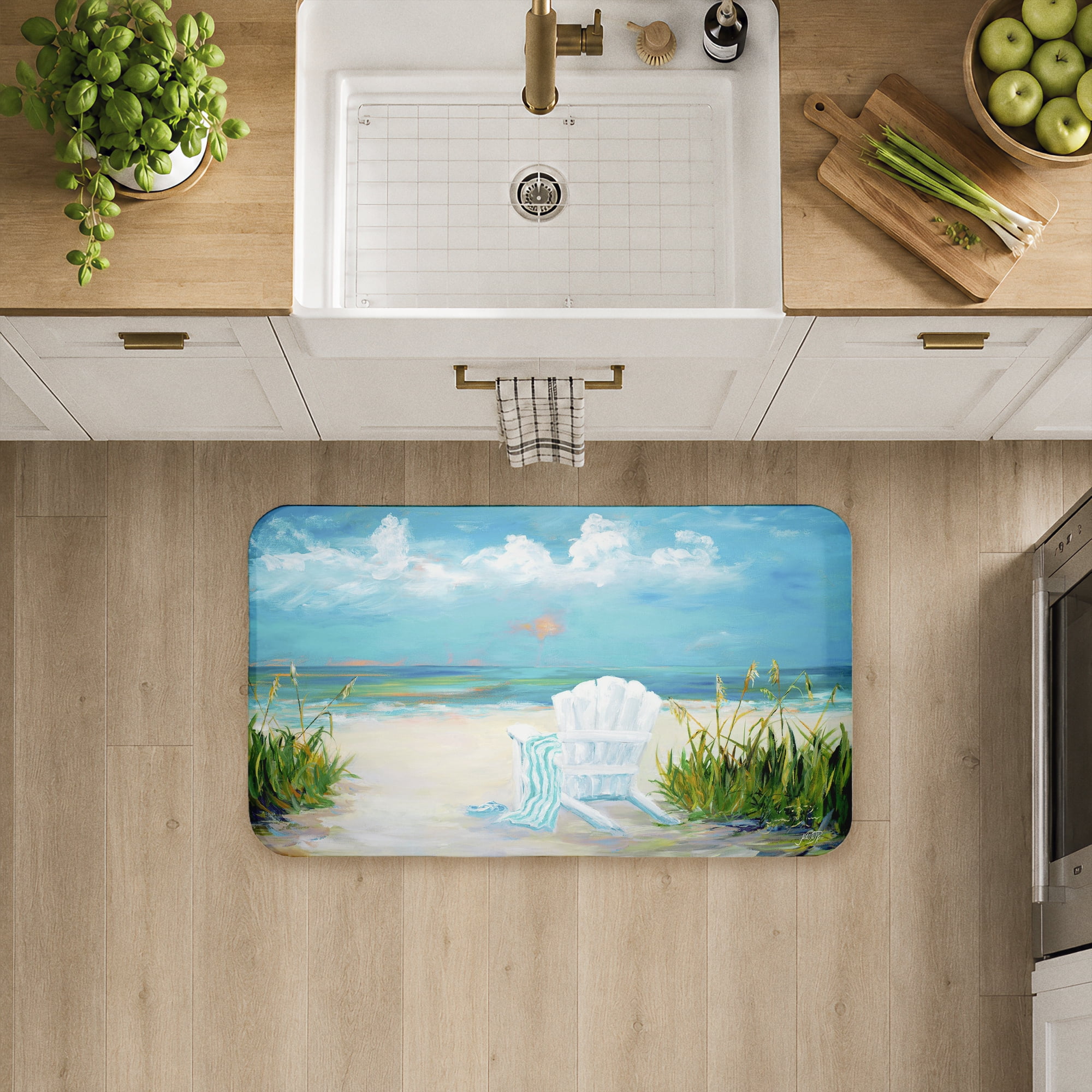Stupell Industries Sunny Beach Scene Relaxation Printed Anti-Fatigue Floor Mat, design by Julie DeRice