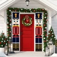 thumbnail image 2 of D-GROEE 1 Pair Nutcracker Christmas Porch Banner Decorations, Christmas Porch Sign Xman Hanging Banner for Wall Front Outside Door Indoor Yard Home Holiday Party Porch Garden Decor, 2 of 8