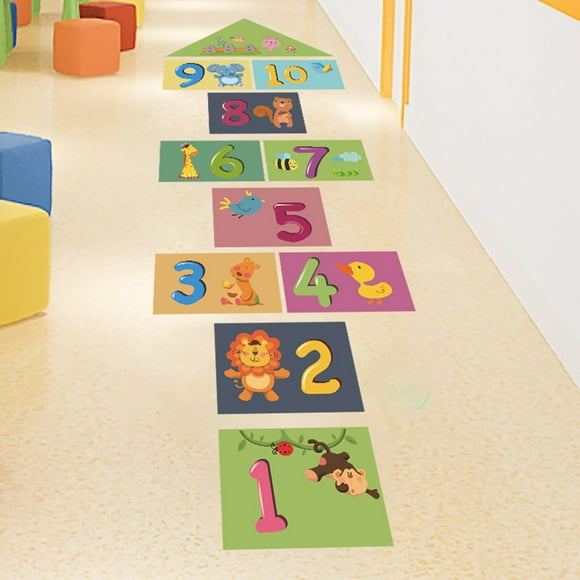 Jump House Game Hopscotch Floor Stickers Children's Room Decoration Wall Sticker