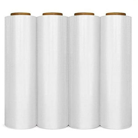 18" x 1500' 80 Gauge 4 Rolls Pallet Wrap Stretch Film Hand Shrink Wrap 1500FT