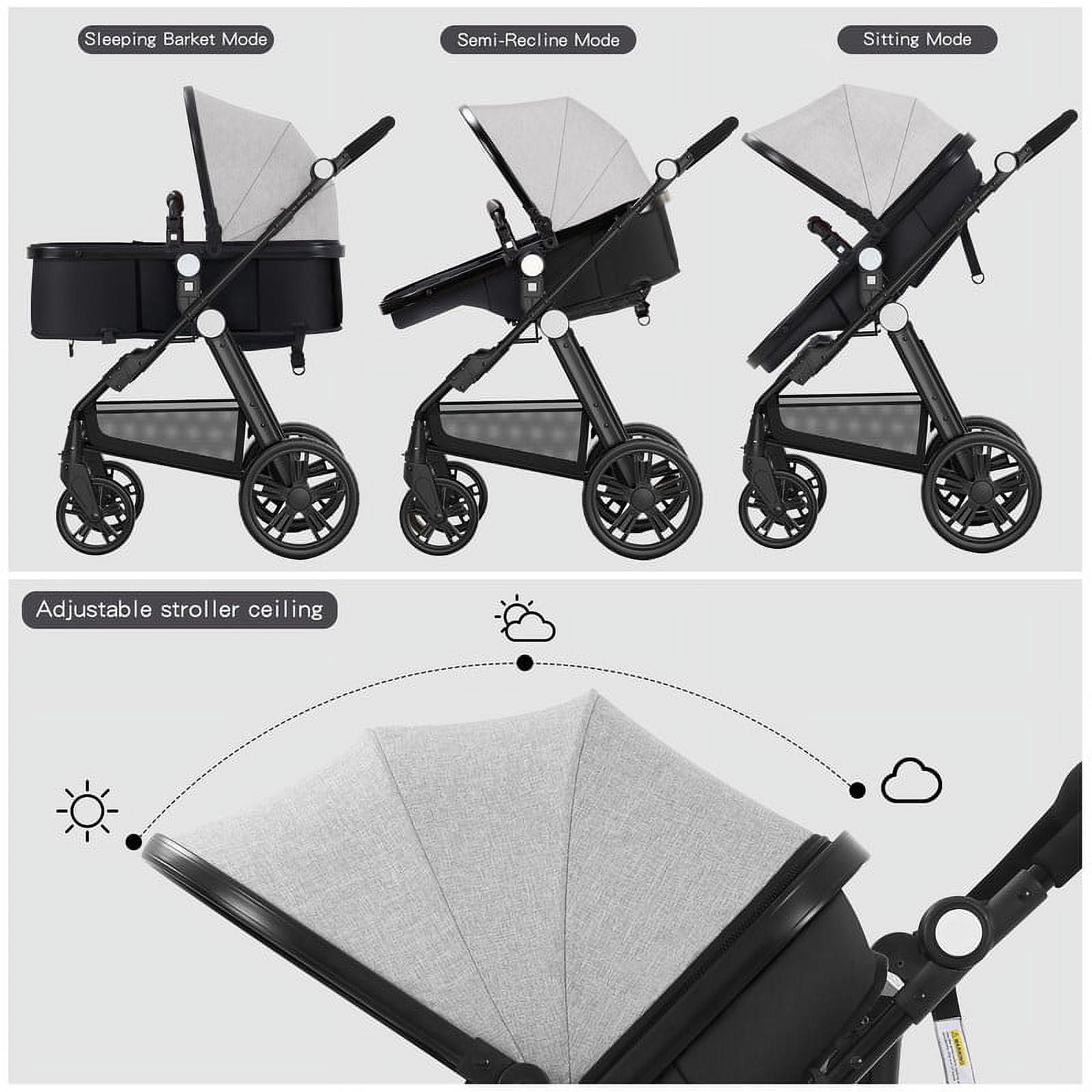 Cynebaby Foldable Baby Newborn Stroller for 0-36 Months Old Babies, Gray