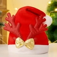 thumbnail image 2 of Visland Christmas Hat Cute Cartoon Stretchy Plush Ball Snowman ElK Santa Claus Hat Party Supplies for Adults Kids, 2 of 3