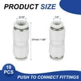 thumbnail image 2 of Uxcell 10 Pcs Push to Connect Fittings Reducing 5/16" Tube OD x 1/4" Tube OD Straight Pneumatic Quick Connector, White, 2 of 7