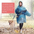 thumbnail image 4 of Blue Marble Gold Line Pattern Wearable Oversized Blanket,Wearable Blanket Hoodie for Adults,Cozy Hooded Blankets with Super Pockets,Super Warm Fuzzy Pullover for Women & Men, 4 of 6