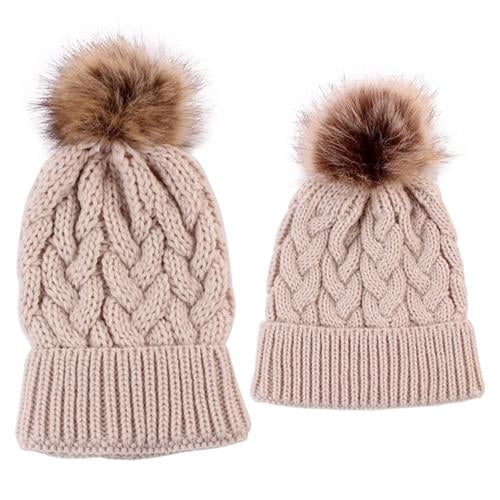 matching winter hats for mom and baby