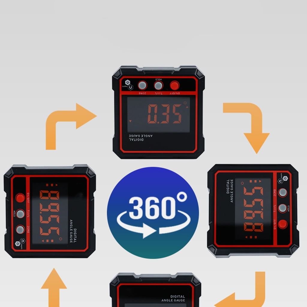 MOMOJIA Miniature Inclinometer Angles Gauges Magnetic Base for Door Window Frame Alignment