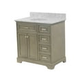 thumbnail image 5 of Aria 36" Bathroom Vanity with Weathered Gray Cabinet and Carrara Marble Top, 5 of 6