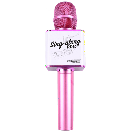 Sing-along PRO Bluetooth Karaoke Microphone and Bluetooth Stereo Speaker All-in-one (Pink)