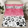 thumbnail image 3 of Feelyou Fashion Cheetah Print Twin Sheet Sets, Pastel Sequin Print Twin Fitted Sheet, Teens Adult Women Girls Flat Sheet, Lightweight Room Decor, 3-Piece, 3 of 8