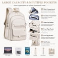 thumbnail image 2 of White Backpack Multi-compartment Large Capacity Casual Laptop Backpack for Men and Women, Adjustable Padded Shoulder Straps, Nylon Material, 17.3", 2 of 7