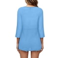 thumbnail image 6 of Hilenly Womens 3/4 Sleeve Cardigans Lightweight Chiffon Kimono Loose Casual Open Front Cover Ups, 6 of 10