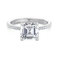thumbnail image 2 of Arizona - Moissanite Asscher Cut Lab Diamond Dainty Engagement Ring With Sidestones, 2 of 3