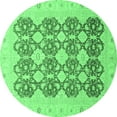 thumbnail image 1 of Ahgly Company Indoor Round Oriental Emerald Green Traditional Area Rugs, 8' Round, 1 of 4