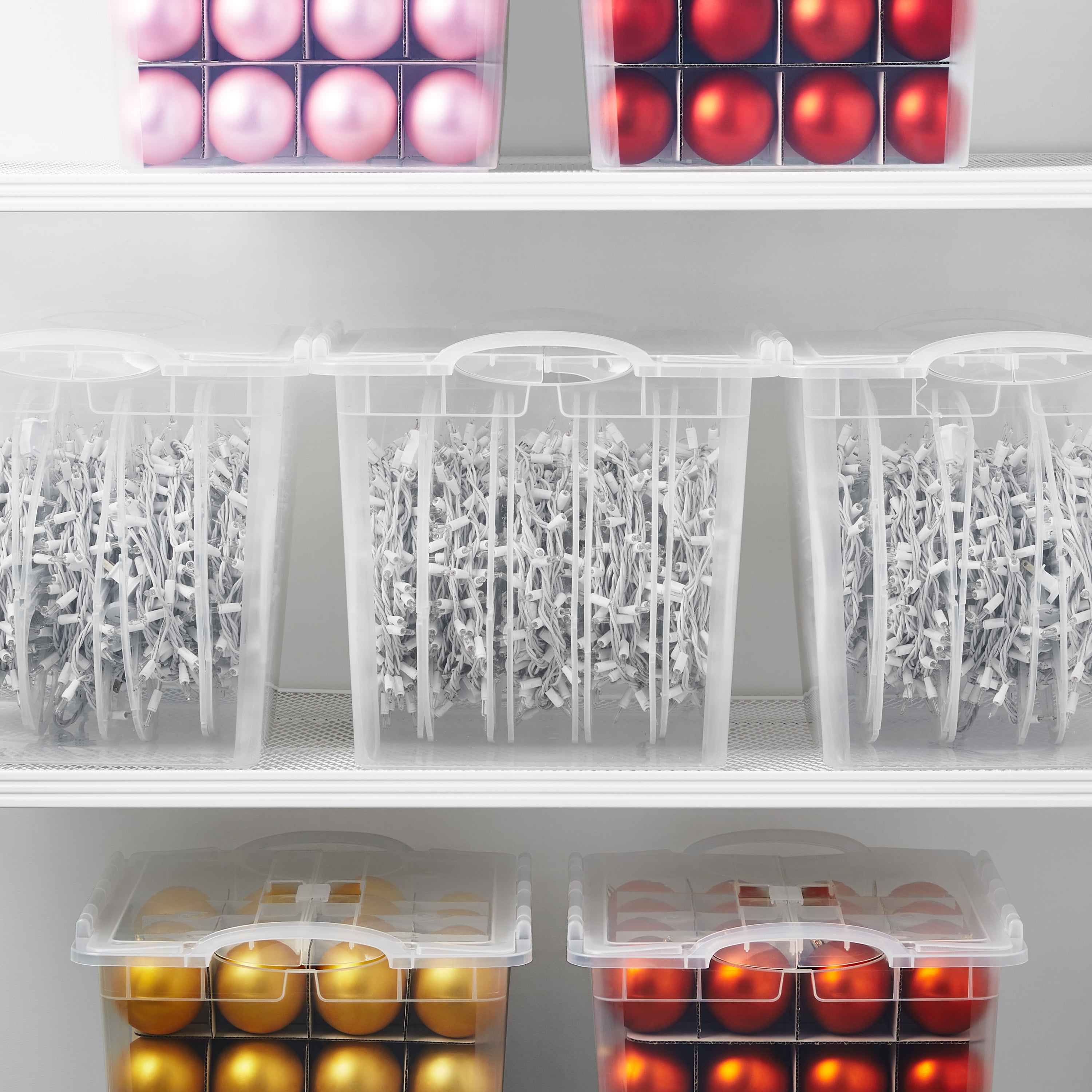 The Home Edit Plastic Christmas Light Storage Organizer, Clear, 2 Count
