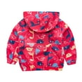 thumbnail image 2 of NOKIO Kids Boys' Windbreaker Jacket Boys' Lightweight Windproof Jackets Toddler Kids Girls Boys Long Sleeve Cartoon Windproof Coat Hooded Outwear Jacket Baby Girls Boys Zip-Up Jacket, 2 of 8