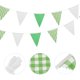 thumbnail image 3 of Banderín a Cuadros Verde y Blanco Uxcell, 36 PCS Banderas Triangulares para Decoración de Cumpleaños y Bodas al Aire Libre, 3 of 6